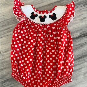 Minnie Mouse Cute Red Polka Dot Baby Romper